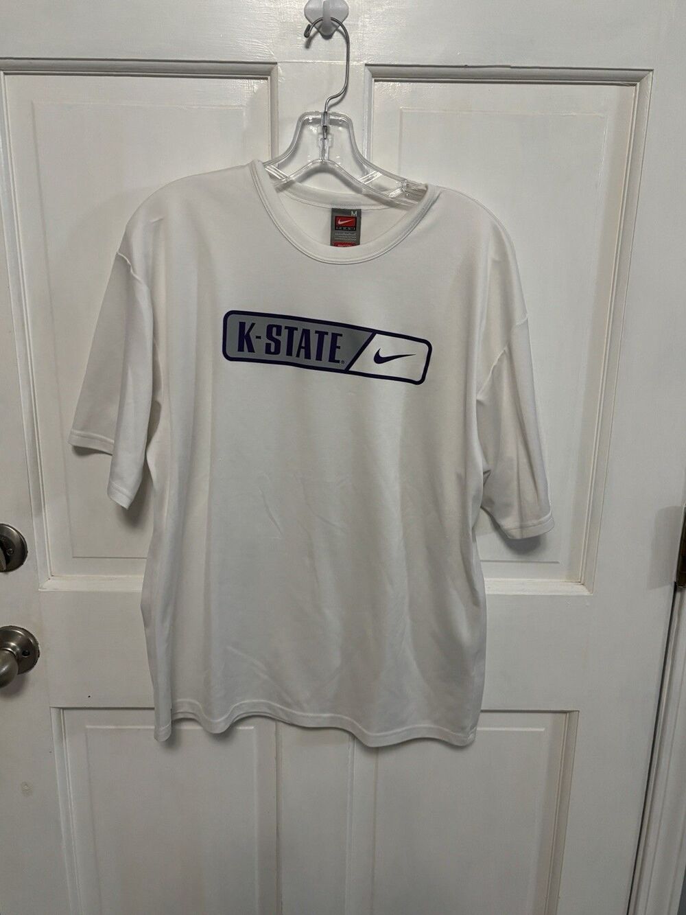 Men’s Nike Fit Dry Kstate Performance Shirt Size M White KSU Wildcats Quick-Dry